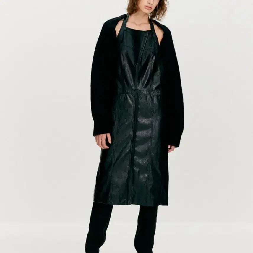 [BUNJANG] TheOpenProduct Leather Halterneck Dress / 오픈와이와이 더오픈프로덕트 레더 홀터넥 원피스 오픈YY