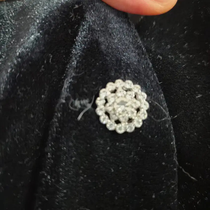 [BUNJANG] ZARA Velvet Crystal Button Dress / 자라 벨벳 큐빅 단추 원피스