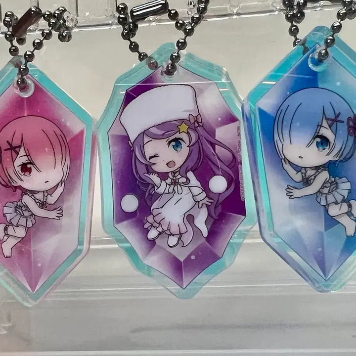 [BUNJANG] Re:Zero Rem Ram Anastasia Hologram Keyring Set / 리제로 렘 람 아나스타시아 홀로그램 키링 쿠지 G상