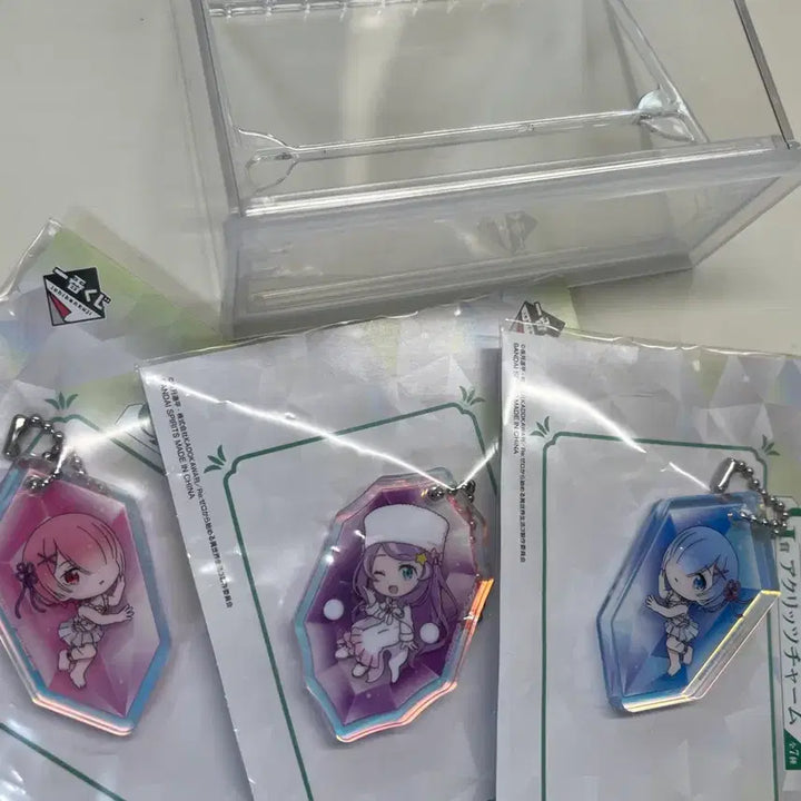 [BUNJANG] Re:Zero Rem Ram Anastasia Hologram Keyring Set / 리제로 렘 람 아나스타시아 홀로그램 키링 쿠지 G상