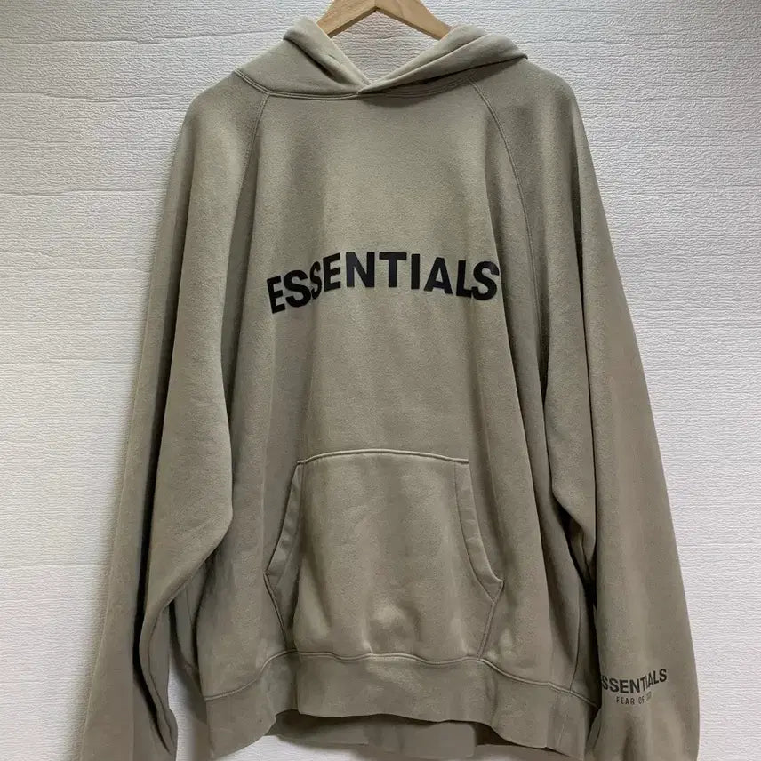 [BUNJANG] Fear of God Essentials Oversized Hoodie Khaki / 피어오브갓 에센셜 후드티 키키 오버핏 후드티