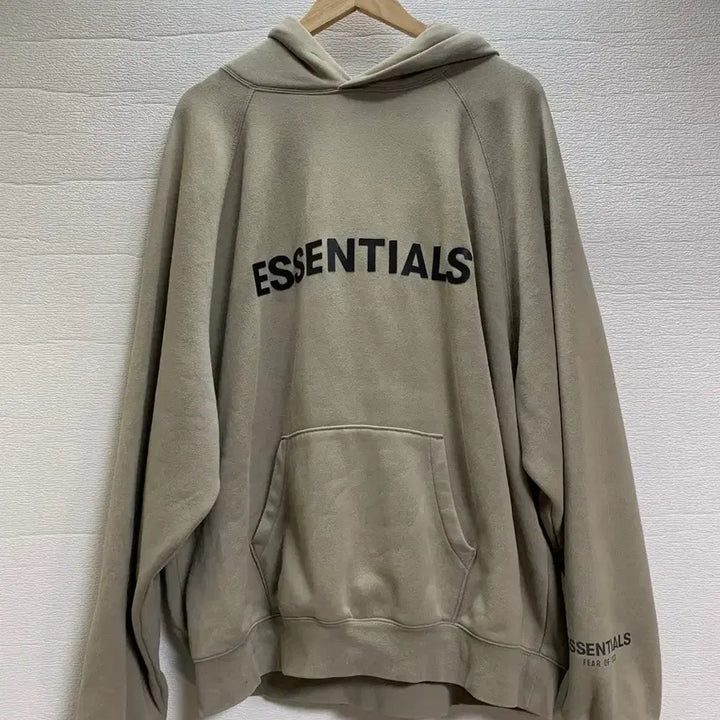[BUNJANG] Fear of God Essentials Oversized Hoodie Khaki / 피어오브갓 에센셜 후드티 키키 오버핏 후드티