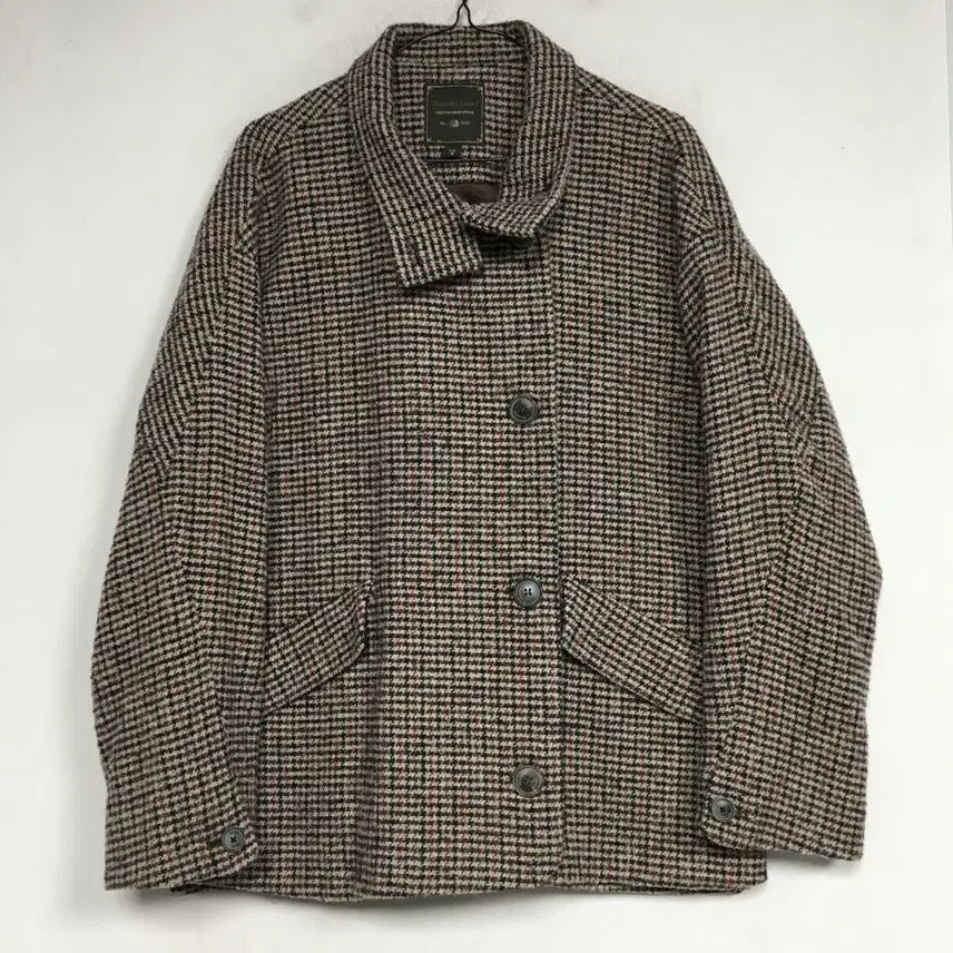 [SOLD OUT] 써스데이아일랜드 하이넥 체크 코트 M