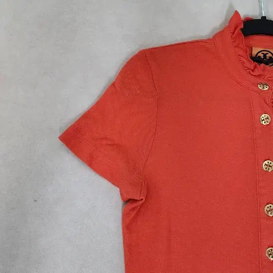 [BUNJANG] Tory Burch Frill Polo Shirt (XS) / 레드 프릴 반팔 카라 티셔츠