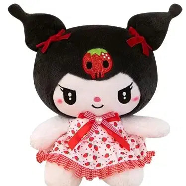[BUNJANG] Kuromi Red Ribbon Dress Plush Doll 23cm / [새상품/바로발송] 쿠로미 레드 리본 드레스 인형 봉제인형 방꾸 23cm
