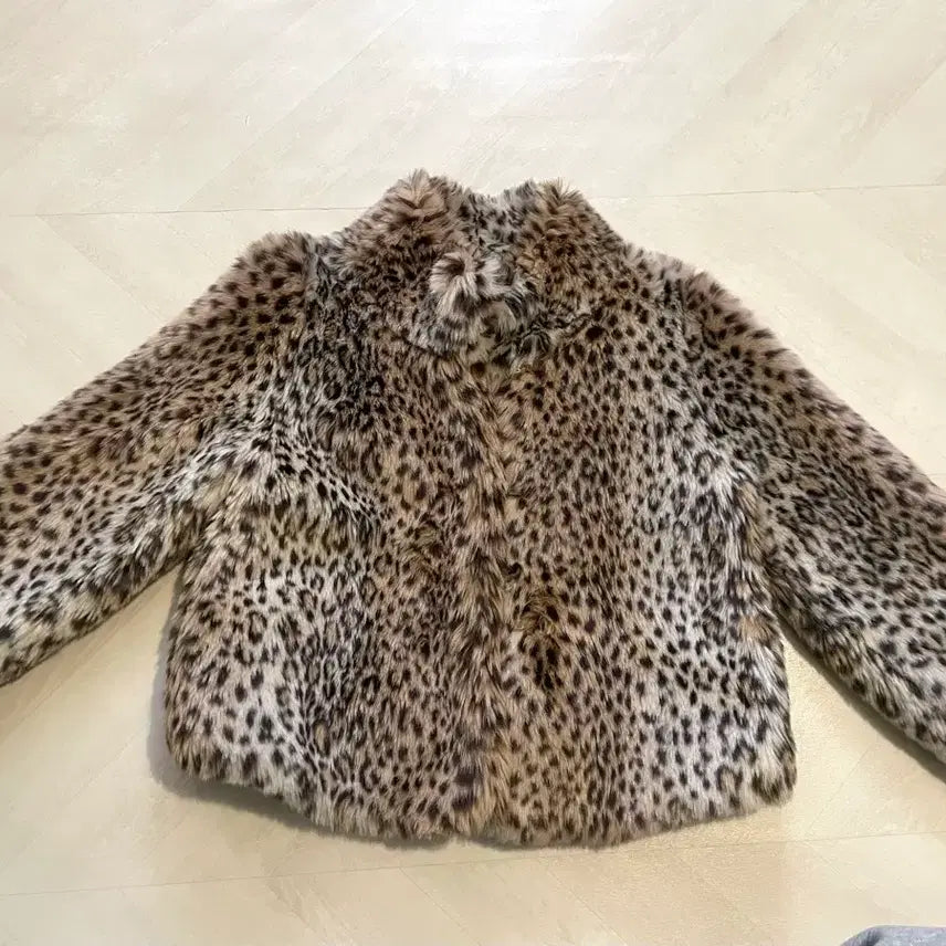 [BUNJANG] Leopard Print Faux Fur Jacket / 레오파드 퍼 자켓 코트