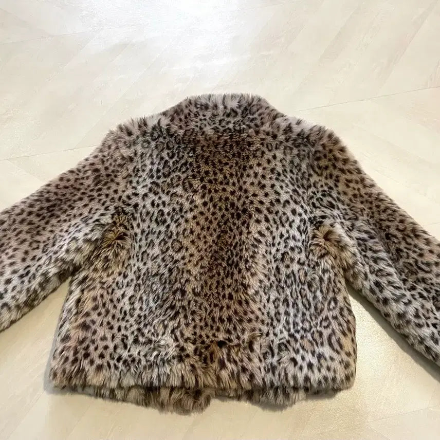 [BUNJANG] Leopard Print Faux Fur Jacket / 레오파드 퍼 자켓 코트