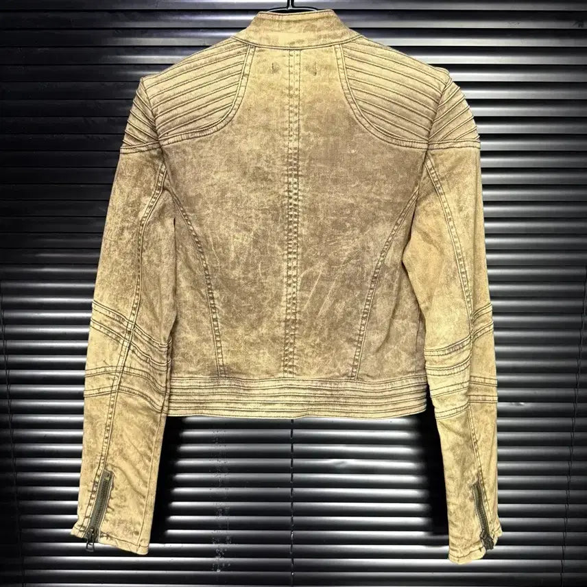 [BUNJANG] Mango Jeans Biker Washed Denim Crop Jacket / 망고 진스 바이커 워싱 데님 라이더 크롭 자켓 펑크 락시크 갸루 로리걸