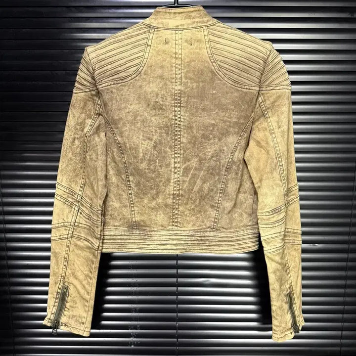 [BUNJANG] Mango Jeans Biker Washed Denim Crop Jacket / 망고 진스 바이커 워싱 데님 라이더 크롭 자켓 펑크 락시크 갸루 로리걸