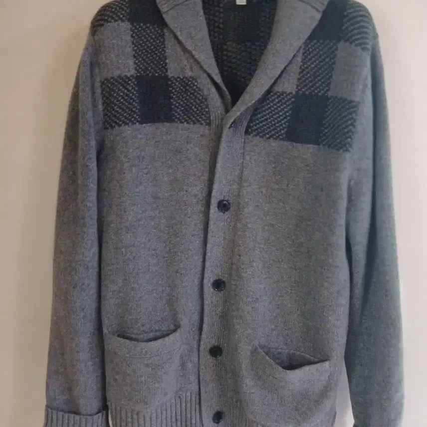 [BUNJANG] GAP Gray Shoulder Cardigan / GAP 그레이배색 숄더가디건 105-110