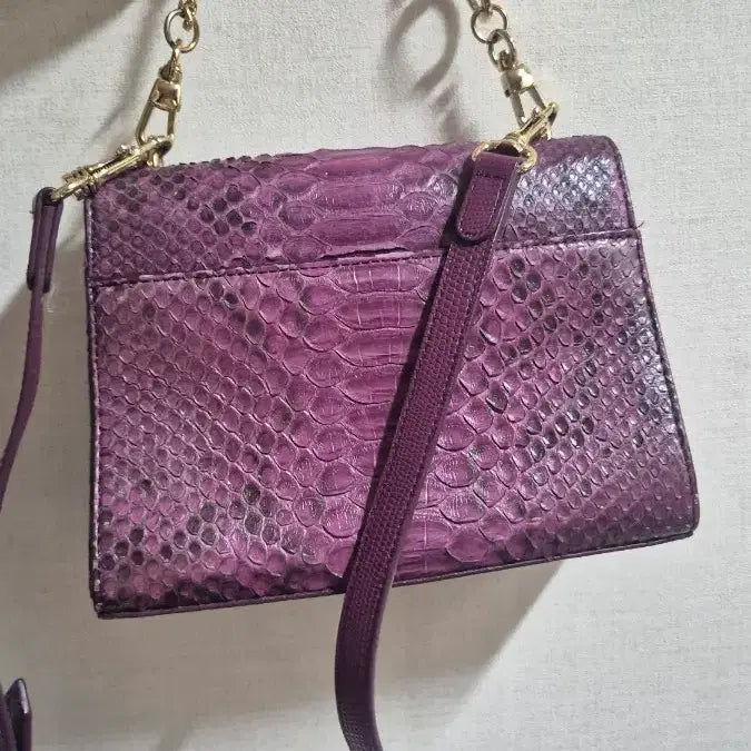[BUNJANG] Zagliani Python Leather Tote Bag / 미사용) Zagliani 자글리아니 보라색 파이톤 가방