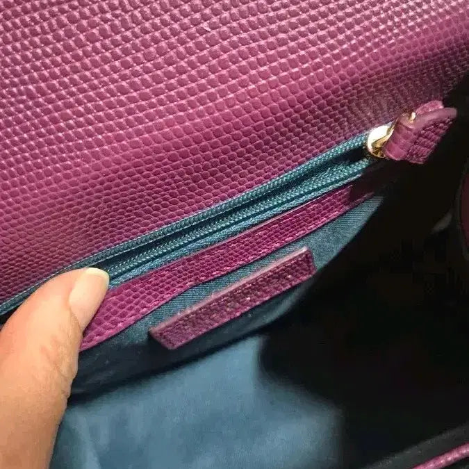 [BUNJANG] Zagliani Python Leather Tote Bag / 미사용) Zagliani 자글리아니 보라색 파이톤 가방