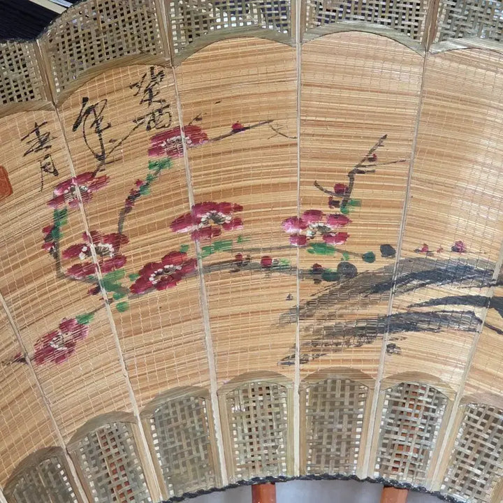 [BUNJANG] Bamboo Peacock Painting Decorative Fan / 대나무 공작 그림 부채 장식용
