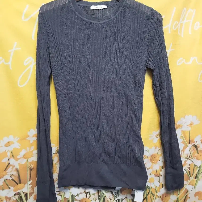 [BUNJANG] EDITED Charcoal Tone Long Sleeve Knit T-Shirt Size 85S / 미사용/EDITED 챠콜 톤 긴팔 니트티 85S