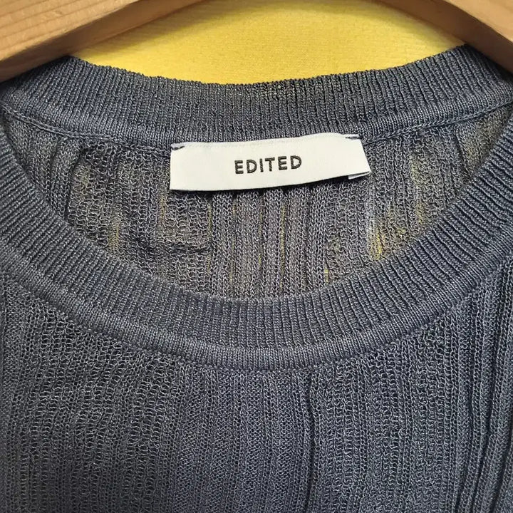 [BUNJANG] EDITED Charcoal Tone Long Sleeve Knit T-Shirt Size 85S / 미사용/EDITED 챠콜 톤 긴팔 니트티 85S