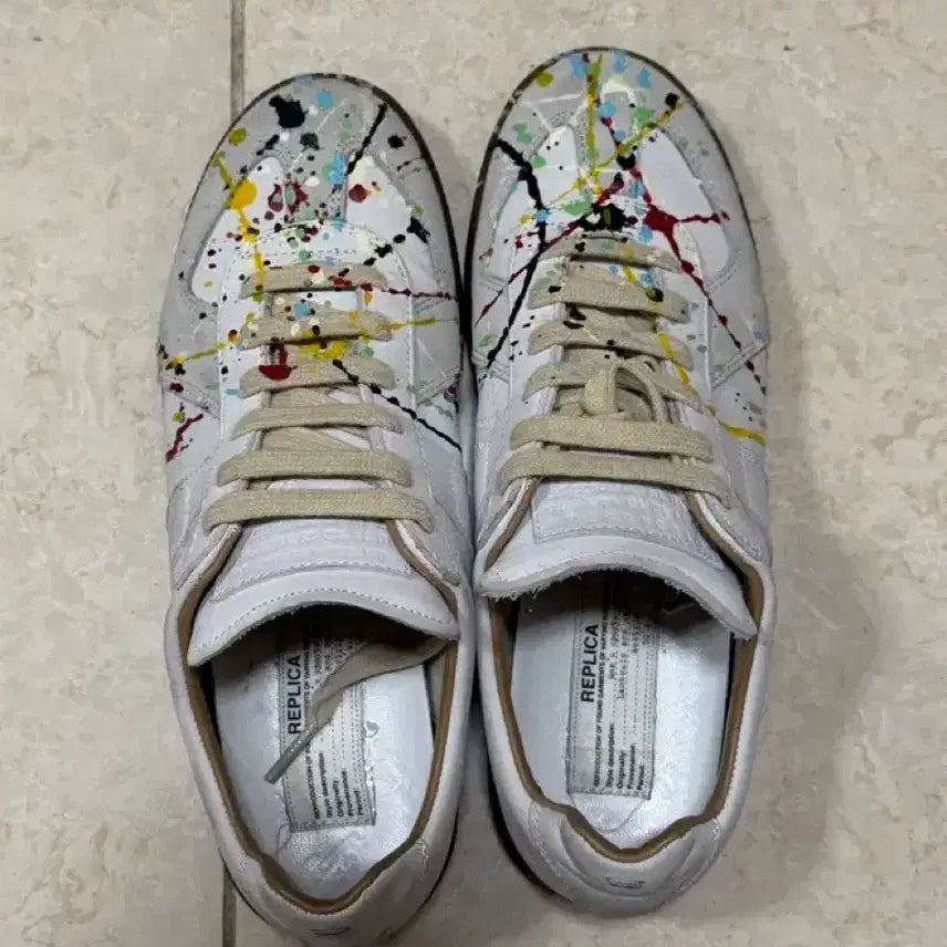 [BUNJANG] Maison Margiela Replica German Army Painting Sneakers / 마르지엘라 레플리카 독일군 페인팅 스니커즈