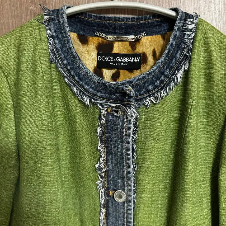 [BUNJANG] Dolce &amp; Gabbana Tweed Jacket with Leopard Lining / 돌체앤가바나 트위드 자켓