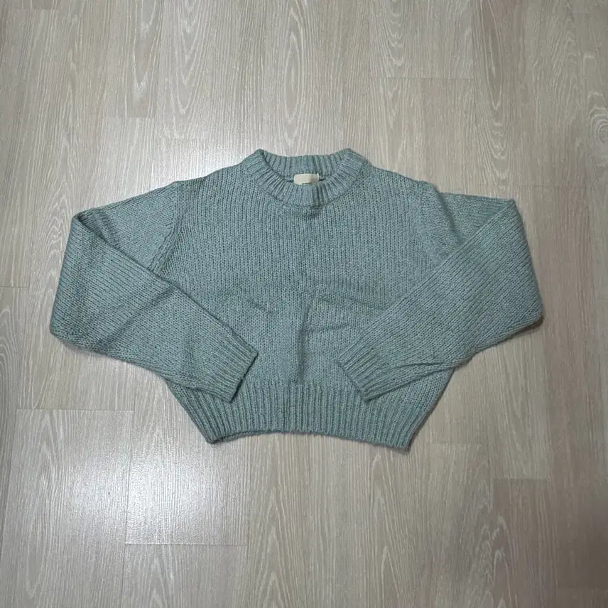 [BUNJANG] Mint Green Crop Knit Sweater / (옷장정리)민트색 크롭 니트 스웨터