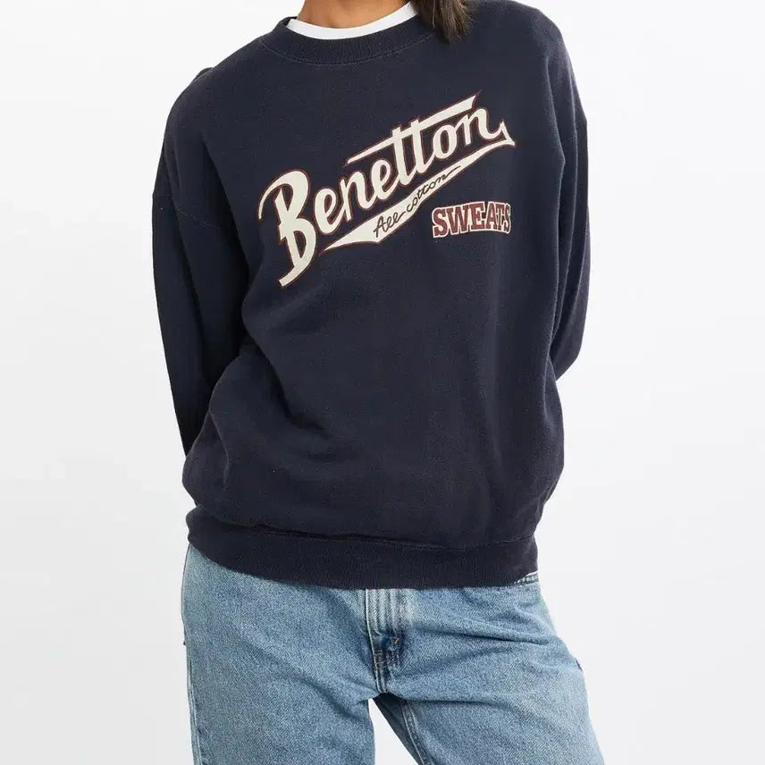 [BUNJANG] Benetton 90s Logo Sweatshirt / (M) 90s 베네통 로고 스웻셔츠 맨투맨