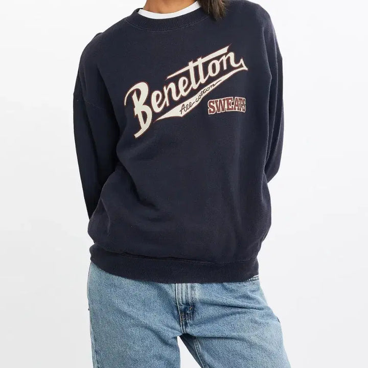 [BUNJANG] Benetton 90s Logo Sweatshirt / (M) 90s 베네통 로고 스웻셔츠 맨투맨