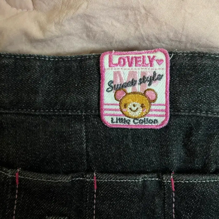 [BUNJANG] Mezzo Piano Pink Stitch Denim Pleated Skirt / 메조피아노 핑크 스티치 데님 플리츠 스커트 속치마O