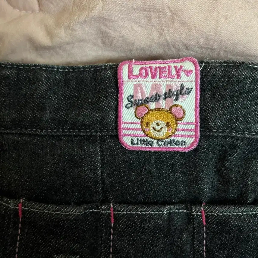 [BUNJANG] Mezzo Piano Pink Stitch Denim Pleated Skirt / 메조피아노 핑크 스티치 데님 플리츠 스커트 속치마O