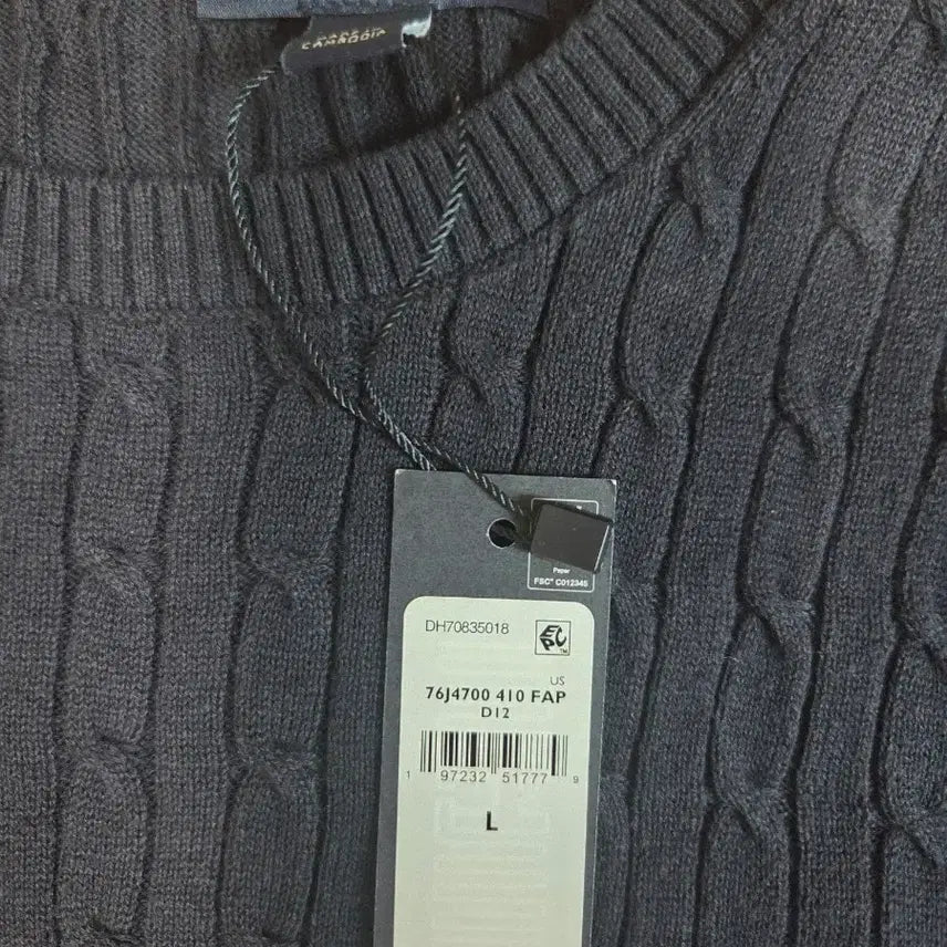 [SOLD OUT] 타미힐피거 네이비 케이블 반팔 니트  SIZE:L