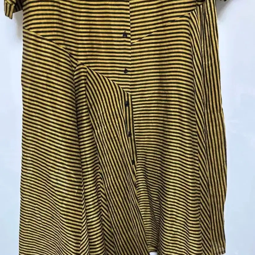 [BUNJANG] Black Striped Shirt Dress / 스트라이프 셔츠형 원피스