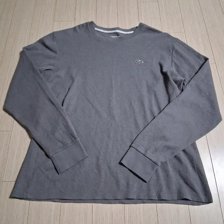 [BUNJANG] Lacoste Waffle Knit Long Sleeve T-shirt / 라코스테 와플 긴팔 티셔츠 그레이