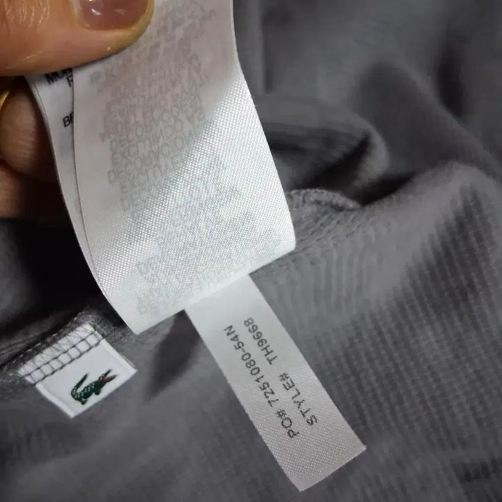 [BUNJANG] Lacoste Waffle Knit Long Sleeve T-shirt / 라코스테 와플 긴팔 티셔츠 그레이