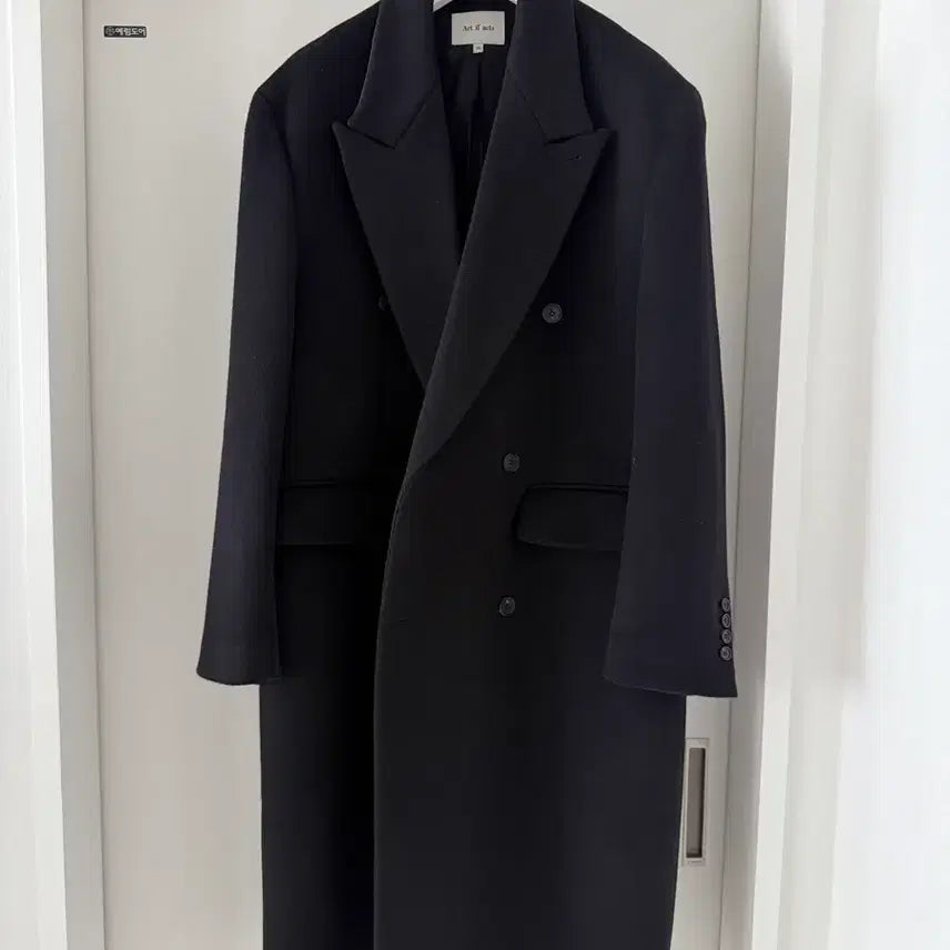 [BUNJANG] Art if acts Leather Double Coat XL / Art if acts 가죽 카라 더블 코트 XL