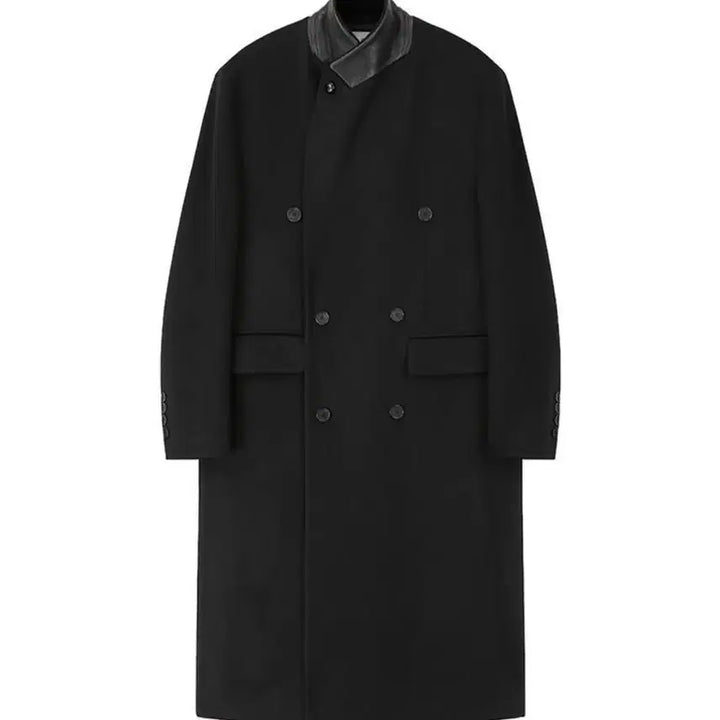 [BUNJANG] Art if acts Leather Double Coat XL / Art if acts 가죽 카라 더블 코트 XL