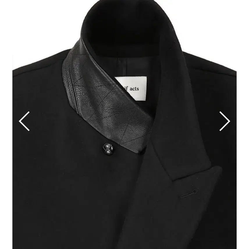 [BUNJANG] Art if acts Leather Double Coat XL / Art if acts 가죽 카라 더블 코트 XL
