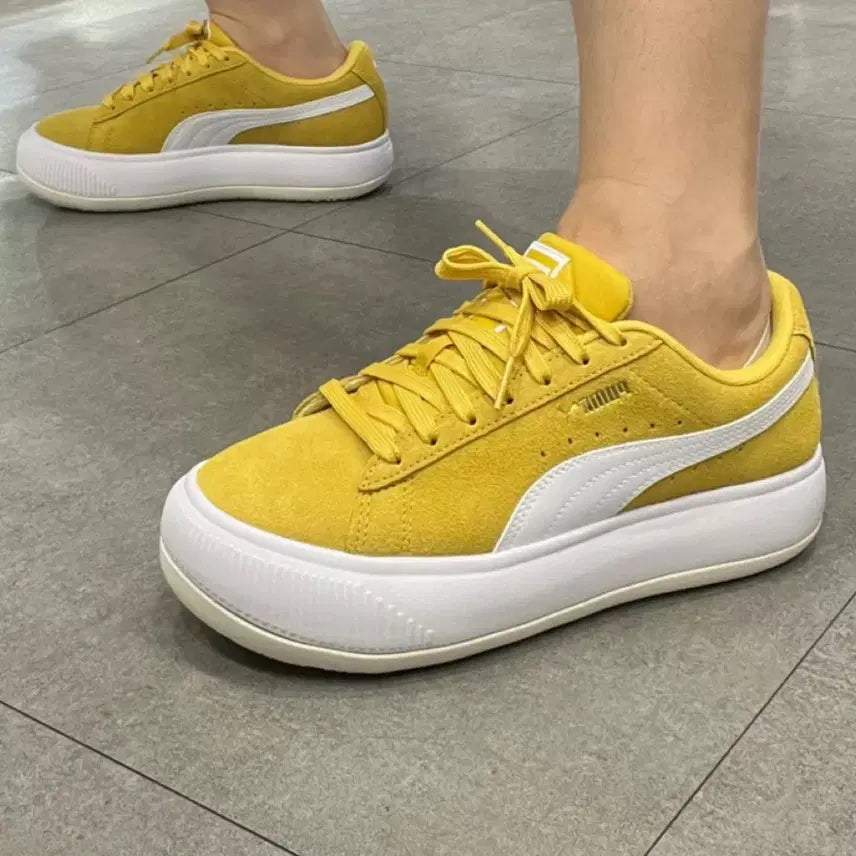 [BUNJANG] Puma Suede Platform Yellow Sneakers / 새상품 푸마 스웨이드 플랫폼 옐로우 스니커즈 225사이즈 230가능
