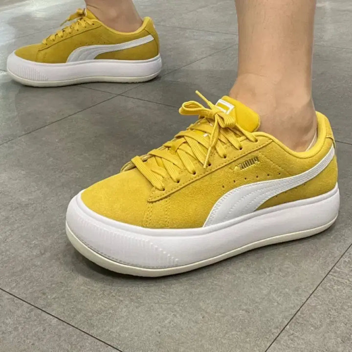 [BUNJANG] Puma Suede Platform Yellow Sneakers / 새상품 푸마 스웨이드 플랫폼 옐로우 스니커즈 225사이즈 230가능