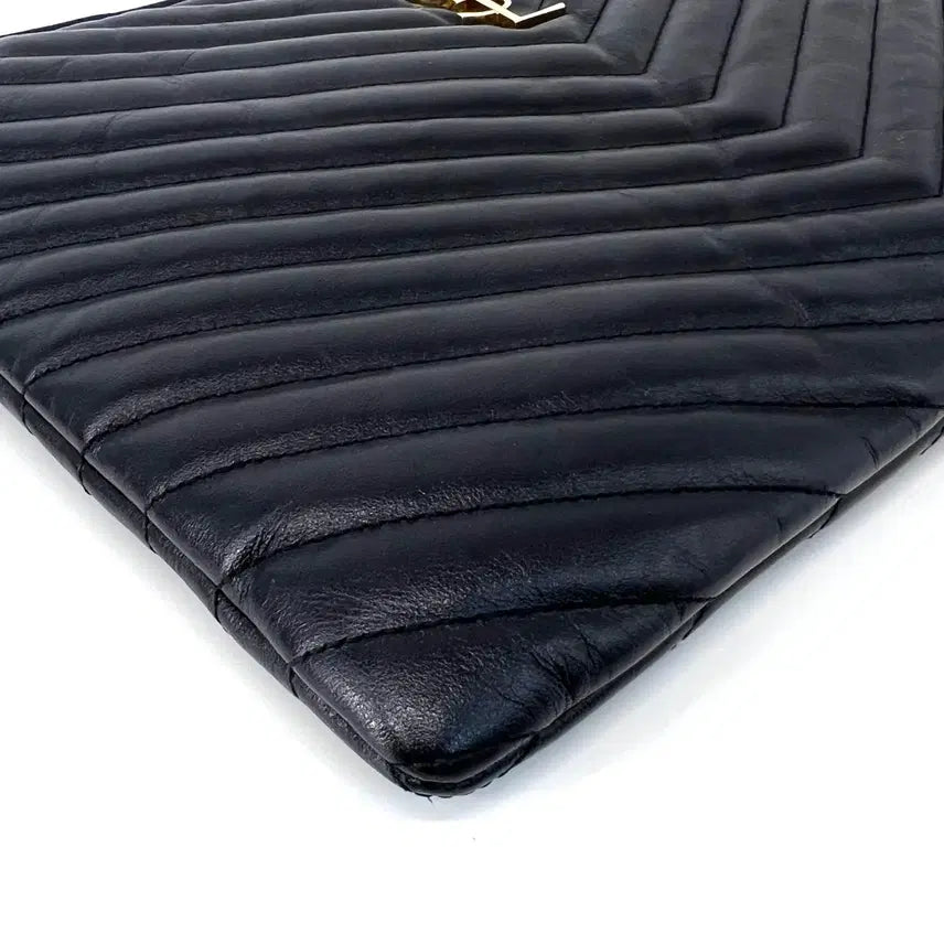 [BUNJANG] Saint Laurent Monogram Matelassé Clutch Bag Black / [100%정품] 생로랑 모노그램 마틀라세 클러치백 블랙 (559193
