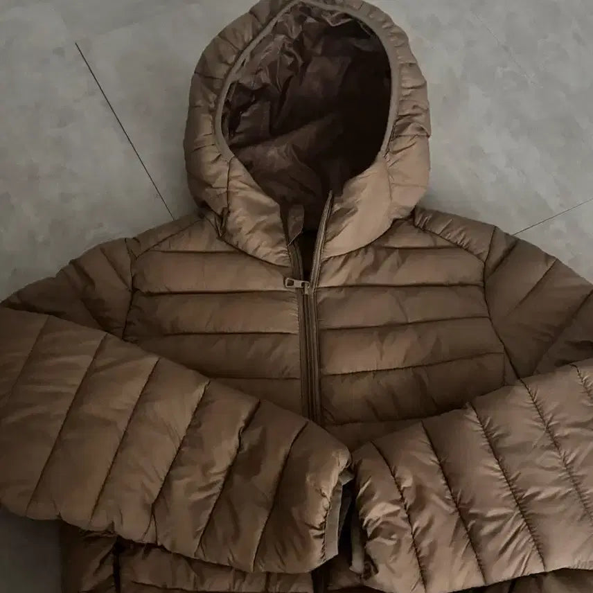 [BUNJANG] Camel Beige Hooded Lightweight Padded Jacket / 카멜 베이지 후드 경량패딩