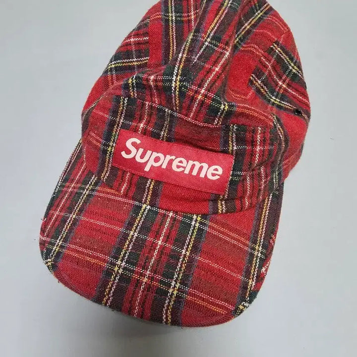 [BUNJANG] Supreme Tartan Check Camp Cap / 슈프림 08fw 타탄 체크 캠프캡 레드