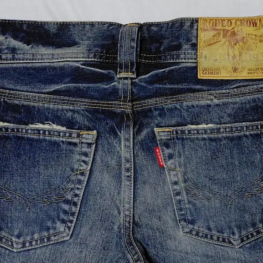 [BUNJANG] Rodeo Crowns Heavy Damage Selvedge Denim Jeans / [Selvedge/26] Rodeo Crowns 헤비 데미지 셀비지 데님
