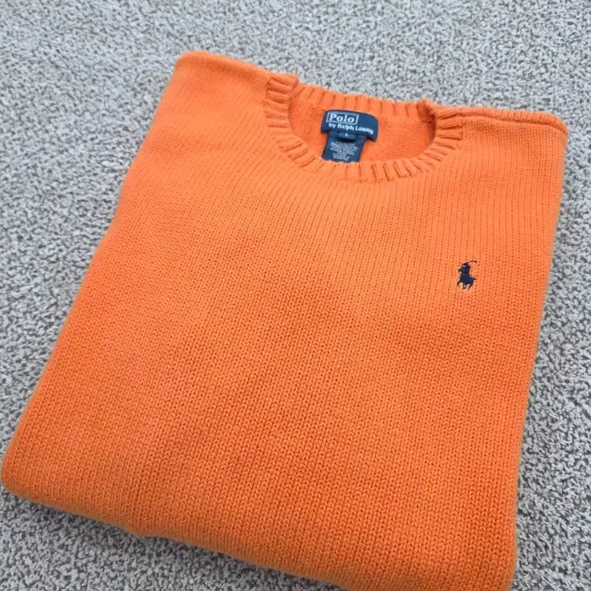 [BUNJANG] Polo Ralph Lauren Orange Knit Sweater / 폴로 랄프로렌 오렌지 니트 ~55