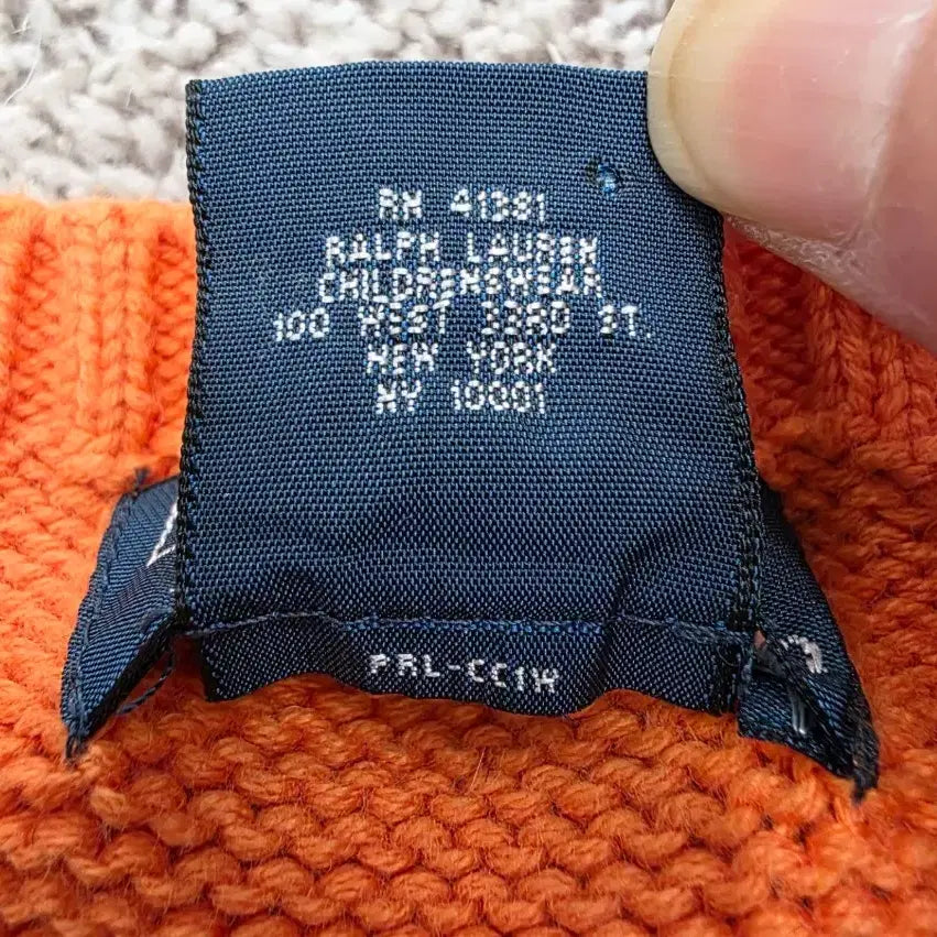 [BUNJANG] Polo Ralph Lauren Orange Knit Sweater / 폴로 랄프로렌 오렌지 니트 ~55