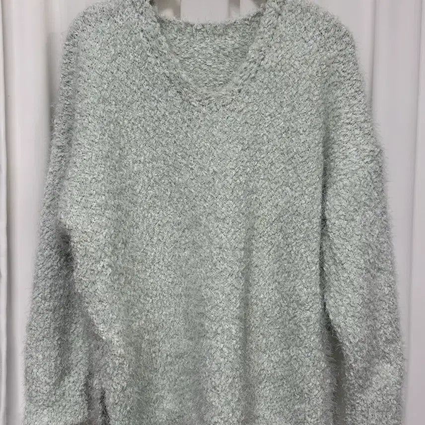 [BUNJANG] Mint Popcorn Knit Sweater / [새상품] 민트색 날개사 팝콘 니트