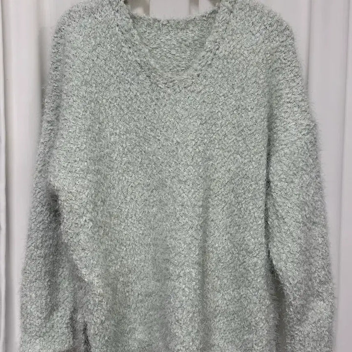 [BUNJANG] Mint Popcorn Knit Sweater / [새상품] 민트색 날개사 팝콘 니트