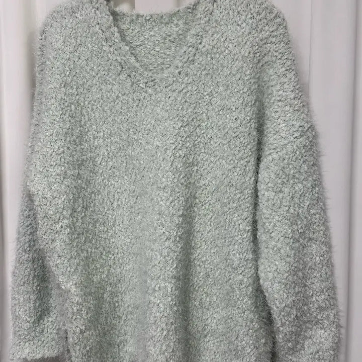 [BUNJANG] Mint Popcorn Knit Sweater / [새상품] 민트색 날개사 팝콘 니트