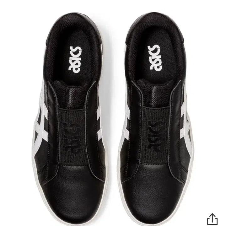 [BUNJANG] Asics Black/White Slip-On Sneakers / 새상품 아식스 블랙/화이트 슬립온 운동화 230사이즈