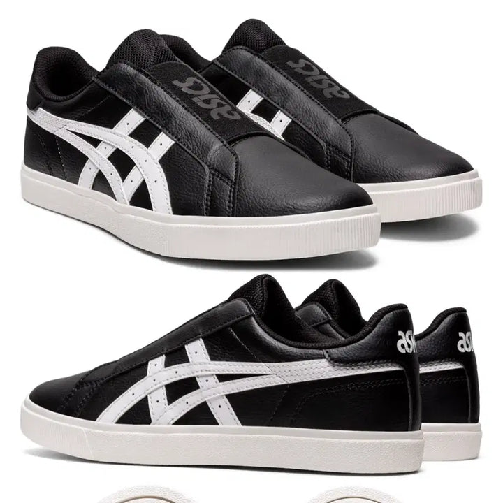 [BUNJANG] Asics Black/White Slip-On Sneakers / 새상품 아식스 블랙/화이트 슬립온 운동화 230사이즈