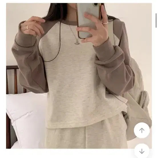 [BUNJANG] Color Block Raglan Crop Top / 배색 나그랑 크롭 긴팔 티셔츠