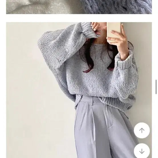 [BUNJANG] YeoriFit Loose Knit Sweater - Sky Blue / 여리핏 루즈 니트 스웨터 하늘색