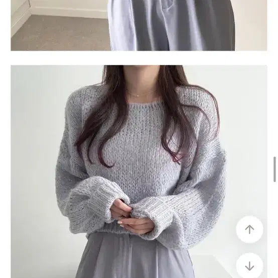 [BUNJANG] YeoriFit Loose Knit Sweater - Sky Blue / 여리핏 루즈 니트 스웨터 하늘색
