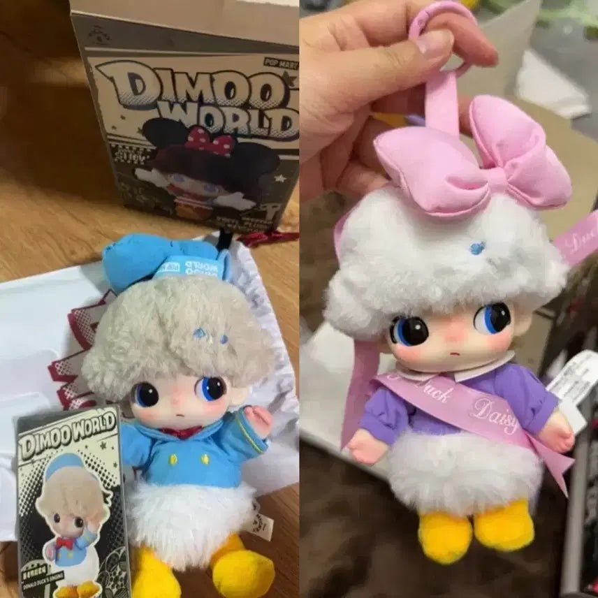 [BUNJANG] Dimoo World Disney Donald Duck &amp; Daisy Duck Doll Keyring Bundle Set / 정가이하 일괄 판매 디무월드 디즈니 도날드덕  데이지 인형 키링